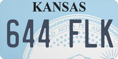 KS license plate 644FLK