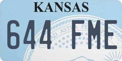 KS license plate 644FME