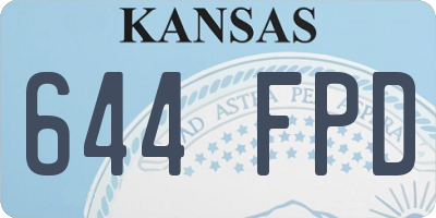 KS license plate 644FPD