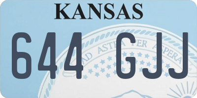 KS license plate 644GJJ