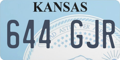 KS license plate 644GJR