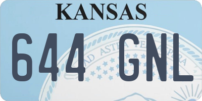 KS license plate 644GNL