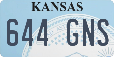 KS license plate 644GNS
