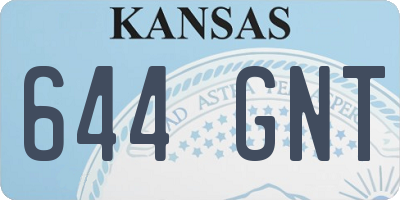 KS license plate 644GNT