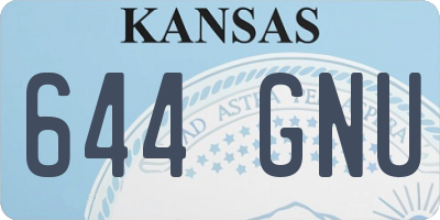 KS license plate 644GNU