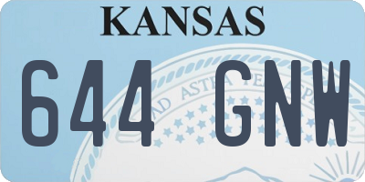 KS license plate 644GNW