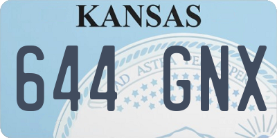 KS license plate 644GNX