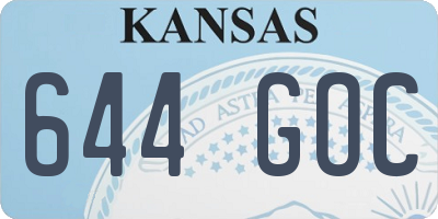 KS license plate 644GOC