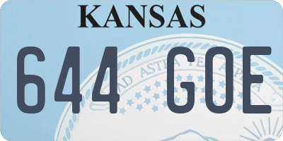 KS license plate 644GOE