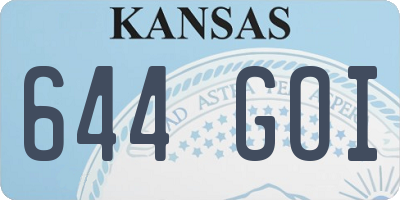 KS license plate 644GOI