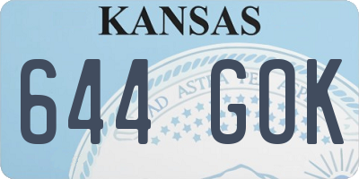 KS license plate 644GOK
