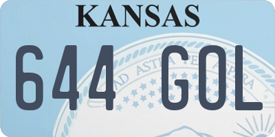 KS license plate 644GOL
