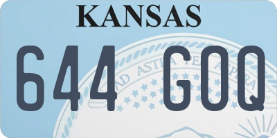 KS license plate 644GOQ