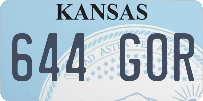 KS license plate 644GOR