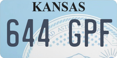 KS license plate 644GPF