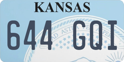 KS license plate 644GQI