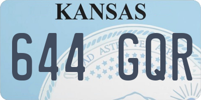 KS license plate 644GQR
