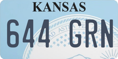 KS license plate 644GRN