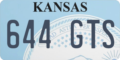 KS license plate 644GTS