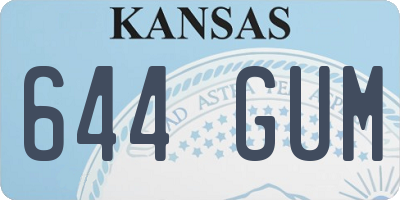 KS license plate 644GUM