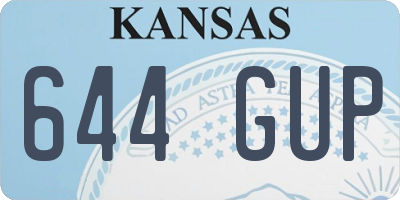 KS license plate 644GUP
