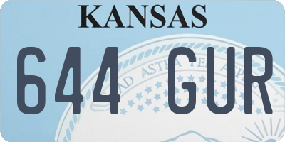 KS license plate 644GUR