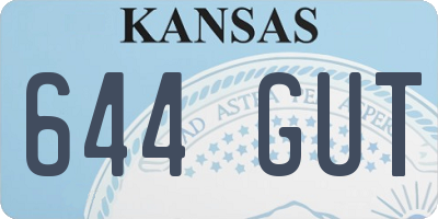 KS license plate 644GUT