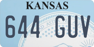 KS license plate 644GUV