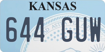 KS license plate 644GUW