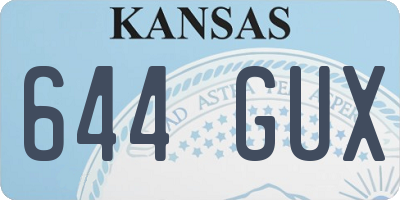 KS license plate 644GUX