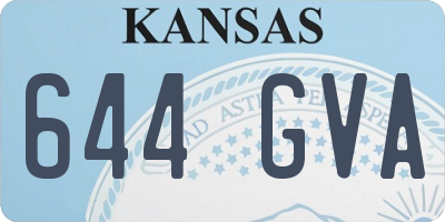 KS license plate 644GVA
