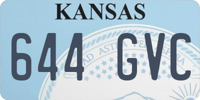 KS license plate 644GVC