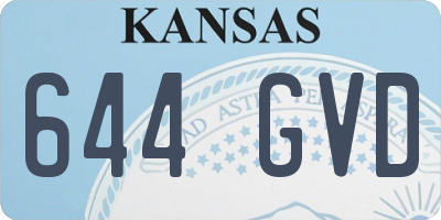 KS license plate 644GVD