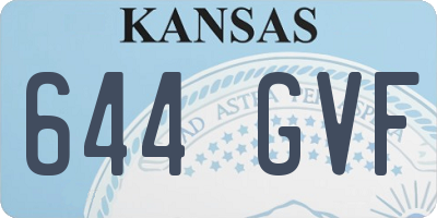KS license plate 644GVF