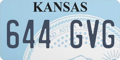 KS license plate 644GVG