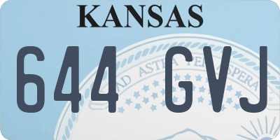KS license plate 644GVJ
