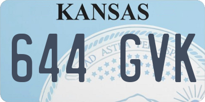 KS license plate 644GVK