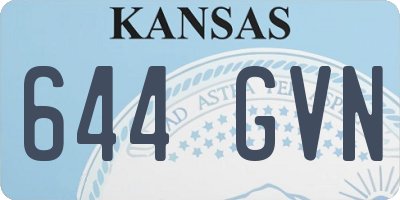KS license plate 644GVN