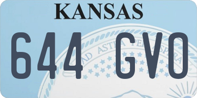 KS license plate 644GVO