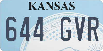 KS license plate 644GVR