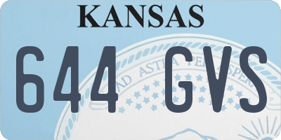 KS license plate 644GVS
