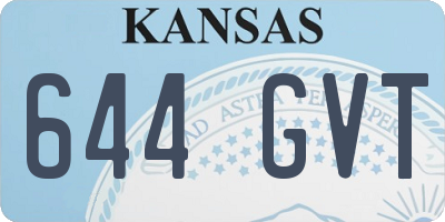 KS license plate 644GVT