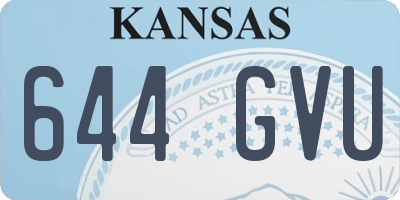 KS license plate 644GVU