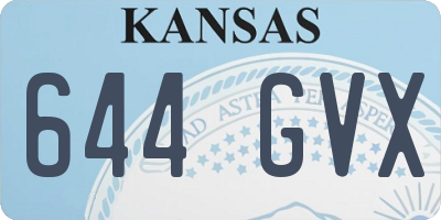 KS license plate 644GVX