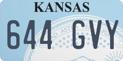 KS license plate 644GVY