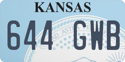 KS license plate 644GWB