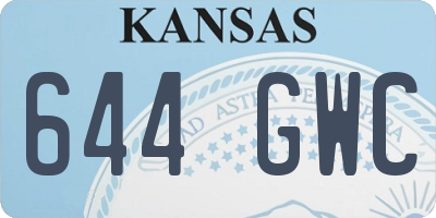 KS license plate 644GWC