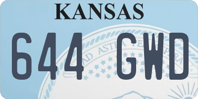 KS license plate 644GWD
