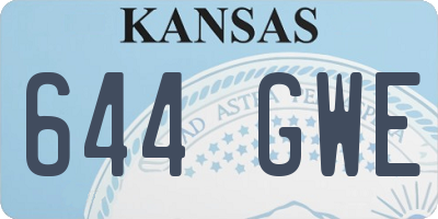 KS license plate 644GWE