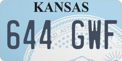 KS license plate 644GWF